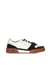 Fendi Men Low Top Sneaker In Calfskin With Logo In Multi