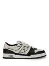 Fendi Leather Sneakers With Ff Lateral Logo In Multi