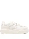 Fendi White Leather And Mesh Platform Low-tops