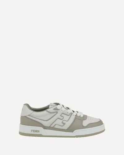 Fendi Men Leather Sneakers With Ff Lateral Logo In Multi