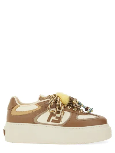 Fendi Match Sneakers In Brown