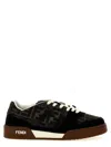 Fendi Match Suede Sneakers With Jacquard Ff Fabric Inserts