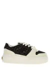 Fendi Canvas And White Suede Platform Low-tops In Multi