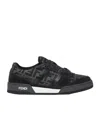 Fendi Low-top Round Toe Rubber Sole Sneakers In Black