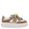Fendi Match Leather Platform Sneaker In Animal Print