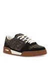 Fendi Match Ff Jacquard Low-top Sneakers In Brown