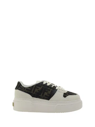 Fendi Match Sneakers In Crem+tabac.ner+ambra
