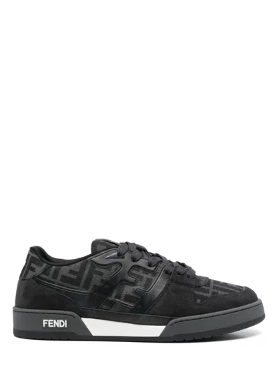 Fendi Match Sneakers Fabric In Gray
