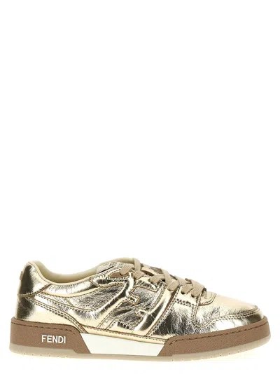 Fendi Match Sneakers In Gold