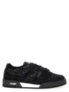 Fendi Low-top Round Toe Rubber Sole Sneakers In Gray