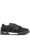 Fendi Low-top Round Toe Rubber Sole Sneakers In Grey