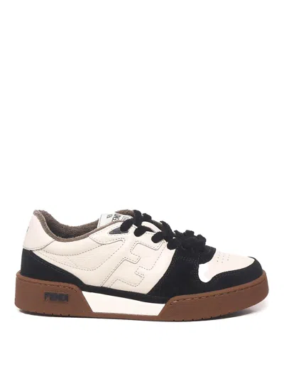 Fendi Match Leather And Suede Sneakers In Multi