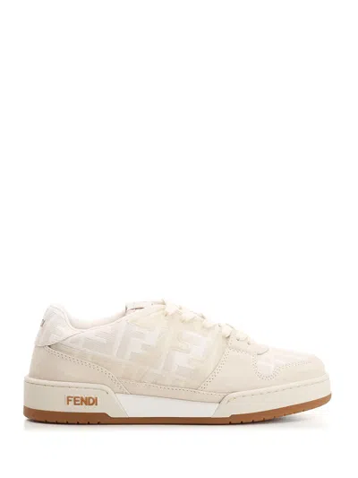 Fendi Match Canvas Sneakers In White