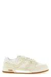 Fendi Match Ff Jacquard And Leather Sneakers In White