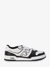 Fendi Leather Sneakers With Ff Lateral Logo In Multi