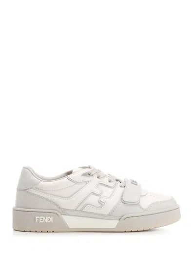 Fendi Match Leather Low-top Sneakers In White