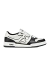 Fendi Leather Sneakers With Ff Lateral Logo In Multi