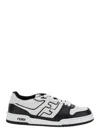 Fendi Leather Sneakers With Ff Lateral Logo In Multi