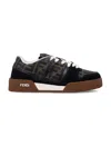 Fendi Match Suede Sneakers With Jacquard Ff Fabric Inserts