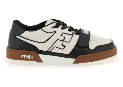 Pre-owned Fendi Match (women's) Sneakers In Black/white/brown In Multi