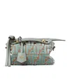 Fendi Matcha Green Ff Jacquard Velvet Mini-bag In Green