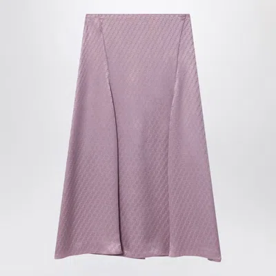 FENDI FENDI MAUVE PINK FF SILK SKIRT WOMEN