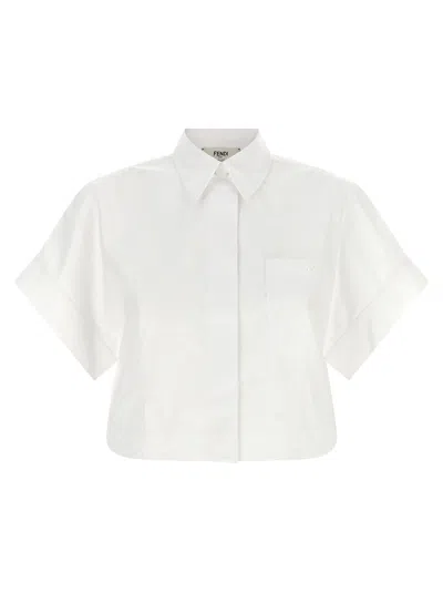Fendi Maxi Button Shirt In Animal Print