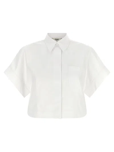 Fendi Cotton Poplin Blouse In White