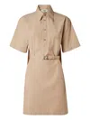 Fendi Mc Chambray Camel Short Dress In Brown