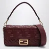 Fendi Medium Baguette Bag In Bordeaux Leather Women In Burgundy
