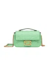 Fendi Medium Baguette Chain Shoulder Bag In Green