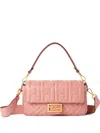Fendi Medium Baguette Ff Logo Quilted Shoulder Bag In Pink