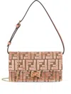 Fendi Medium Baguette Jacquard-velvet Shoulder Bag In Pink