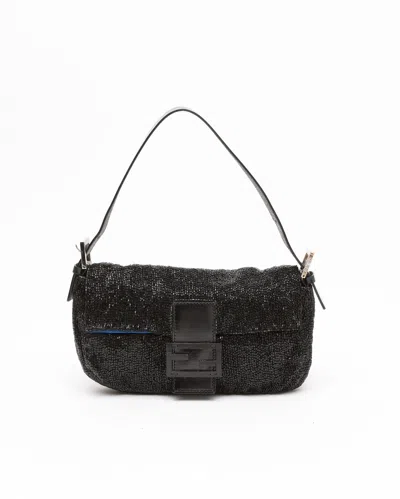 Fendi Medium Beads Baguette Bag In Black