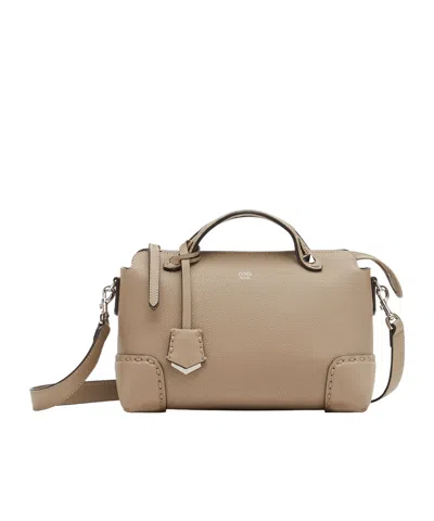 Fendi Medium By The Way Cross Body Bag In Nude