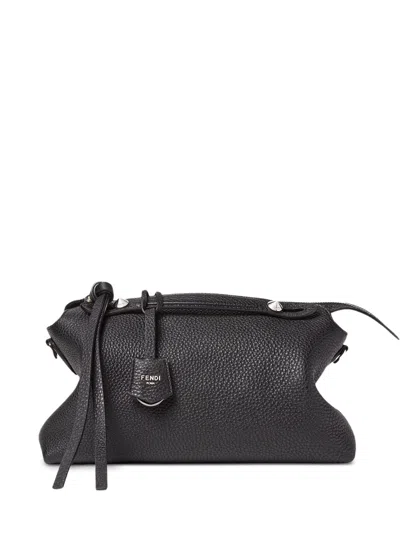 Fendi Medium By The Way Grained-leather Clutch Bag In Black