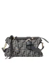 Fendi By The Way Soft Medium Bag In Ff Jacquard With Denim Effect Women In Blue