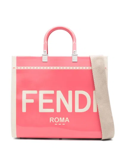 Pre-owned Fendi Medium  Sunshine Tote Bag In Neutrals