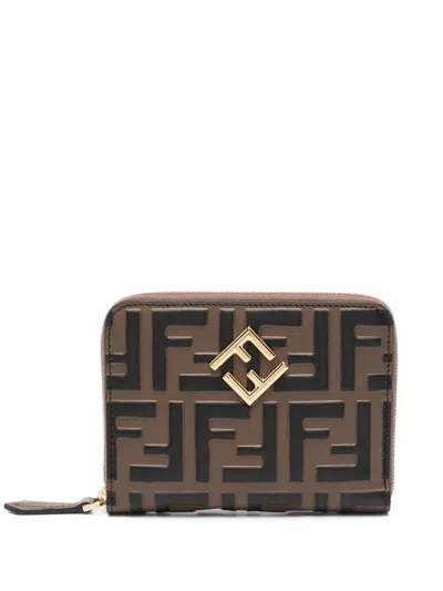 Fendi Medium Zip Around Wallet Ff Diamonds In Multi