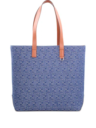 Fendi Medium Ff Jacquard Denim-effect Tote Bag