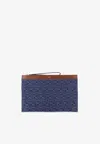 Fendi Medium Ff Jacquard Flat Pouch In Blue