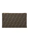 Fendi Medium Flat Baguette Clutch In Black