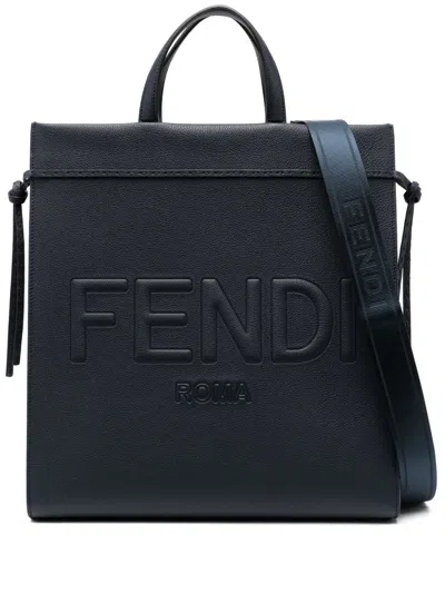 Fendi Medium Go To Leather Tote Bag In Blue