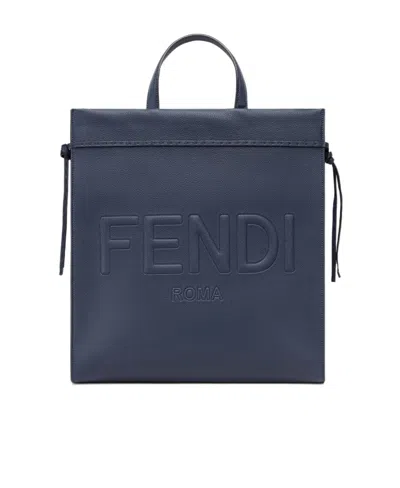 Fendi Medium Go To Leather Tote Bag In Blue