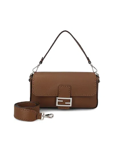Fendi Medium Iconic Baguette Bag In Brown