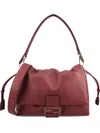 Fendi Medium Mamma Baguette Leather Shoulder Bag In Burgundy