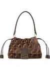 Fendi Women Mamma Baguette Medium Ff Velvet Jacquard Crossbody Bag In Multi