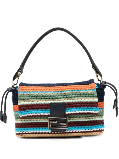 Fendi Medium Mamma Baguette Striped Tote Bag In Multi