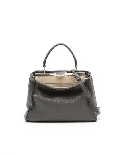Fendi Medium Peekaboo Bag In Gray