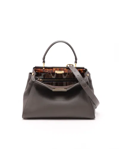 Fendi Medium Peekaboo Bag In Gray